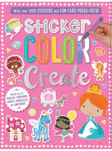 Libro en inglés de stickers Color Create Pink - Make Believe