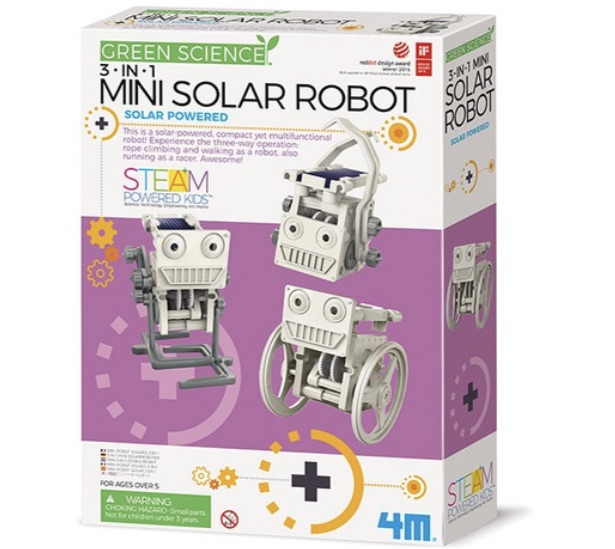 3 in 1 Mini Robot Solar- 4M - Green Science