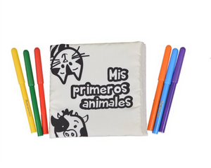 Libro de tela Coloreable Mis primeros animales  - Weekids